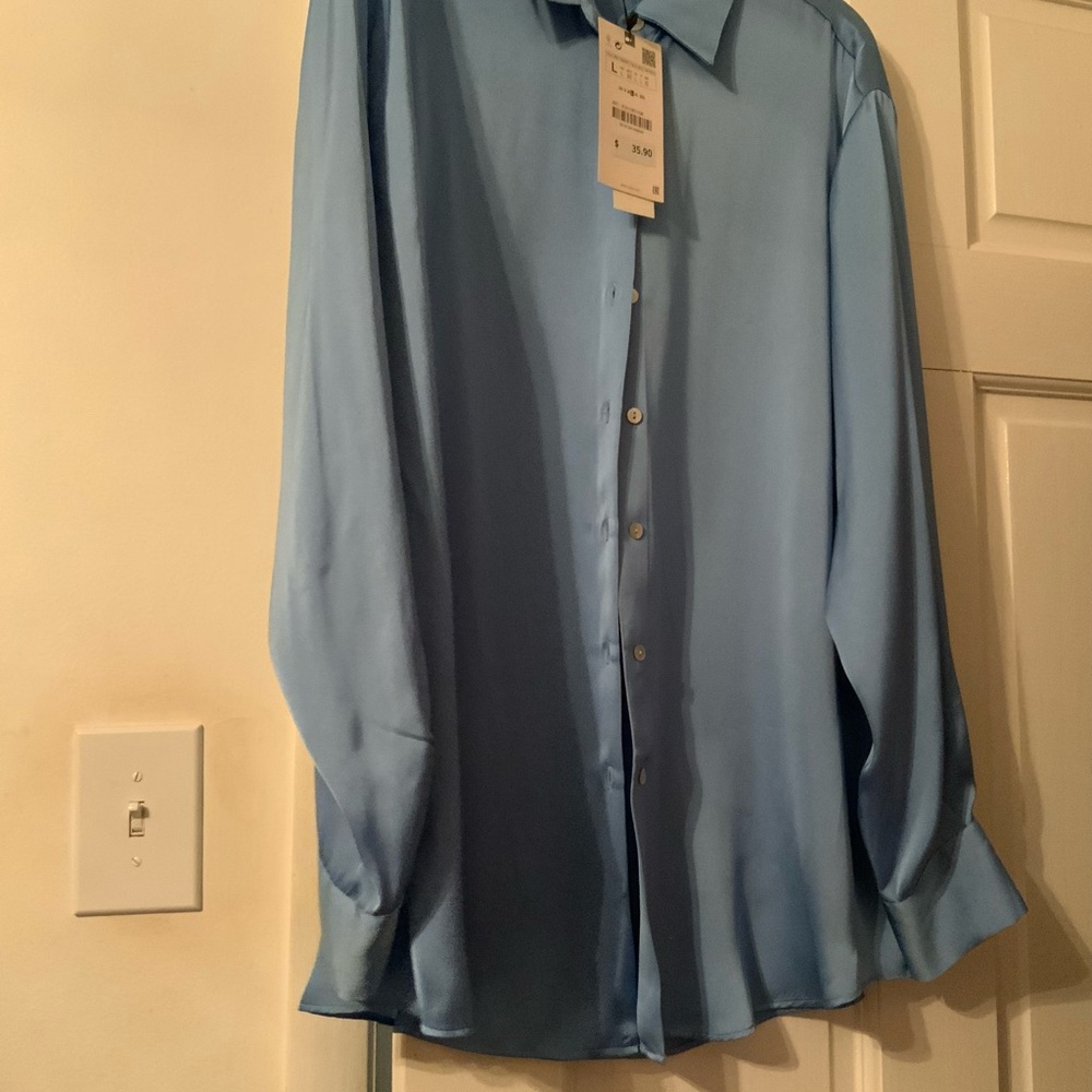 Women’s oversized  Blue Dress Shirt